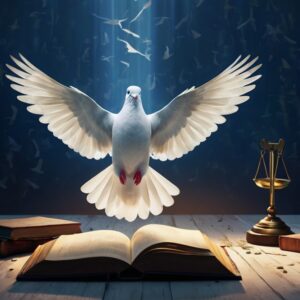 İnsan hakları hukukunu simgeleyen özgürlük ve adalet temalı soyut güvercin görseli.