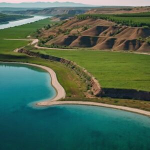 Türkiye’nin su, toprak ve bitki varlığını anlatan, akarsular, tarım alanları ve doğal bitki örtüsünü gösteren coğrafya temalı eğitim görseli