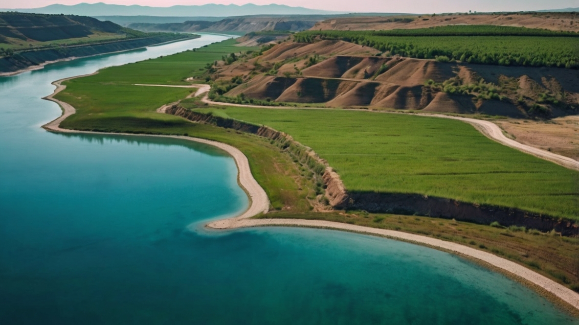 Türkiye’nin su, toprak ve bitki varlığını anlatan, akarsular, tarım alanları ve doğal bitki örtüsünü gösteren coğrafya temalı eğitim görseli