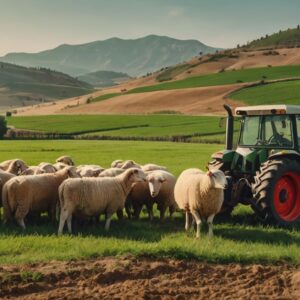 Türkiye’de tarım ve hayvancılık faaliyetlerini anlatan, tarım alanları ve hayvan yetiştiriciliğini gösteren coğrafya temalı eğitim görseli
