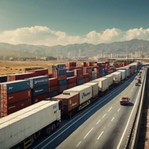 Türkiye’de ulaşım, ticaret ve turizm faaliyetlerini anlatan, ulaşım ağları ve turistik merkezleri gösteren coğrafya temalı eğitim görseli